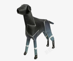 黑色折纸狗狗素材