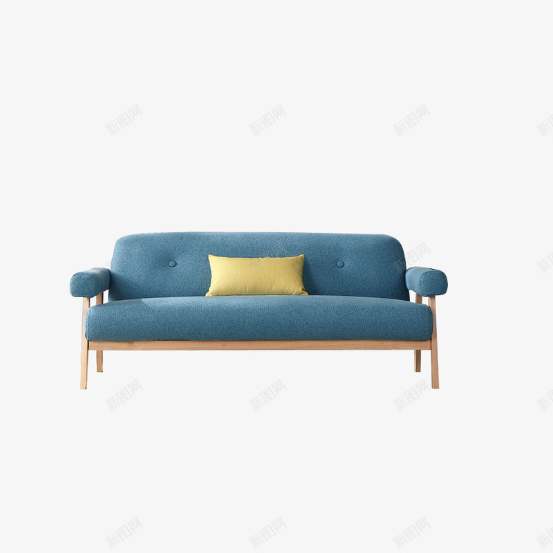 蓝色简易沙发png免抠素材_新图网 https://ixintu.com 极简 沙发 简易 蓝色