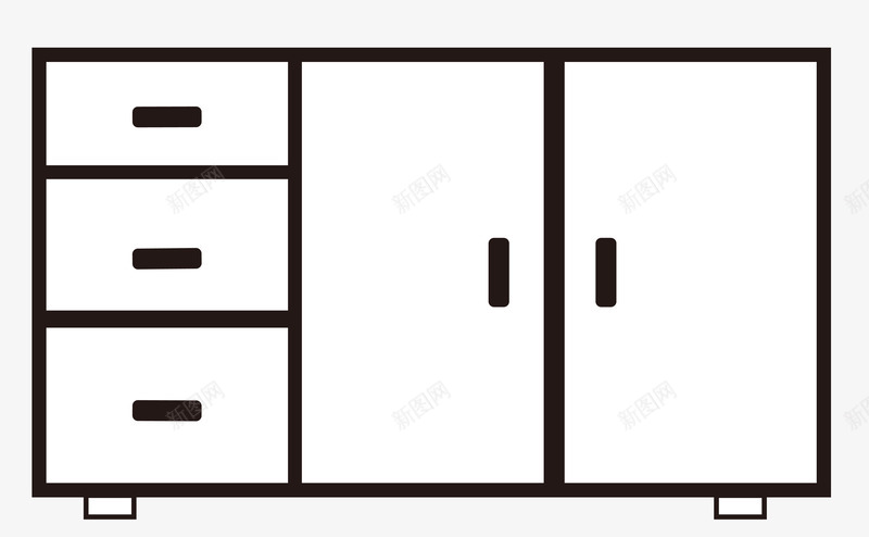 线描衣柜矢量图ai免抠素材_新图网 https://ixintu.com 家具 线描 衣柜 矢量图