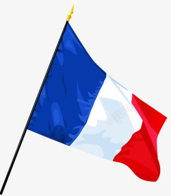 蓝白红法国旗帜图素材
