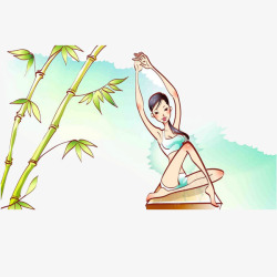 美女6运动瑜伽卡通美女6高清图片