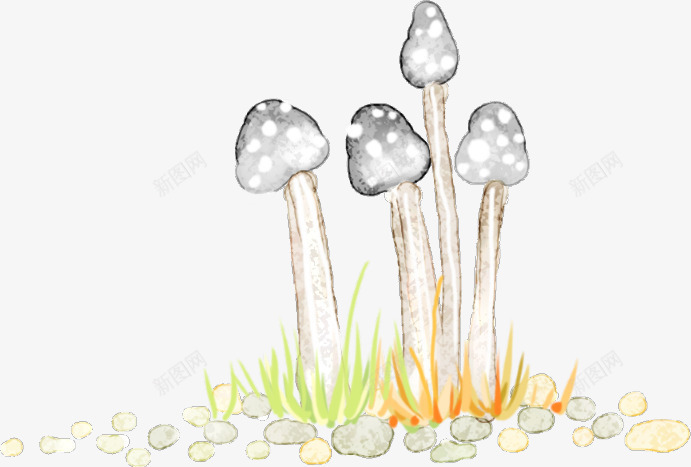 手绘简约蘑菇造型png免抠素材_新图网 https://ixintu.com 简约 蘑菇 造型