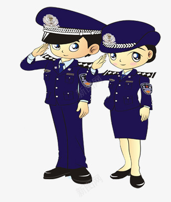 卡通警察psd免抠素材_新图网 https://ixintu.com 两个警察 公安 动漫人物 卡通 警察