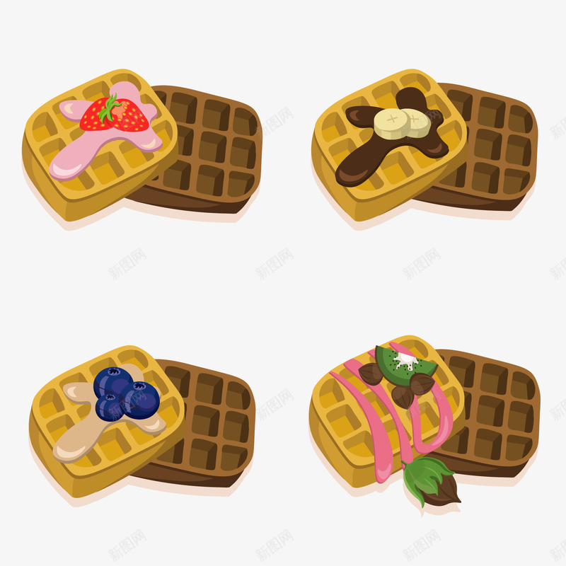 华夫饼png免抠素材_新图网 https://ixintu.com waffle 水果味 西点 西餐 食物 饼干