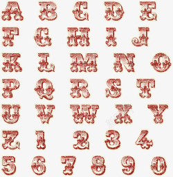 数字与英文集合字母高清图片