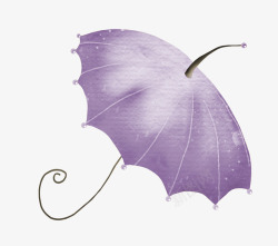 紫色卡通雨伞素材