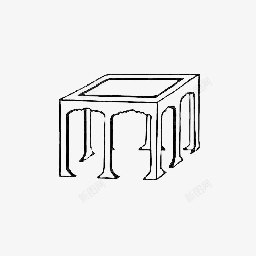 方桌简笔画图标png_新图网 https://ixintu.com 卡通 手绘 方桌 桌子 桌子简笔画 桌椅 简笔画 简笔绘画 绘画