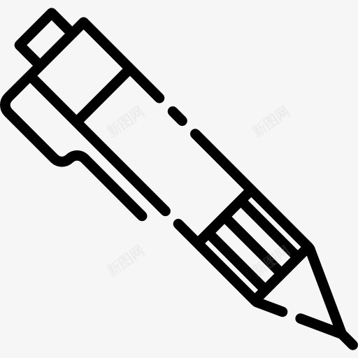 塑料笔图标png_新图网 https://ixintu.com 写 学校材料 笔 铅笔