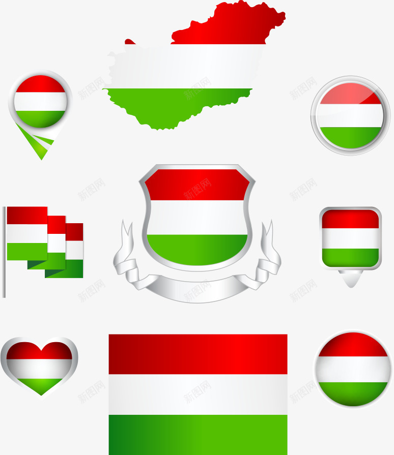 匈牙利地图矢量图ai免抠素材_新图网 https://ixintu.com 匈牙利 匈牙利地图 国旗 国旗图案 地图 旗帜 矢量图