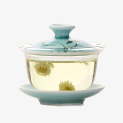 青瓷茶具茶具玻璃青瓷盖碗高清图片