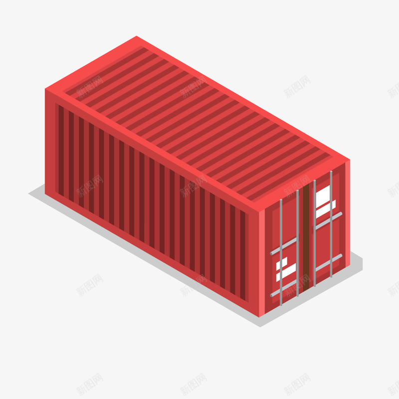 红色商业集装箱png免抠素材_新图网 https://ixintu.com 商业 红色 集装箱