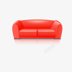 红沙发矢量图素材