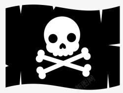 黑色海盗卡通旗帜素材