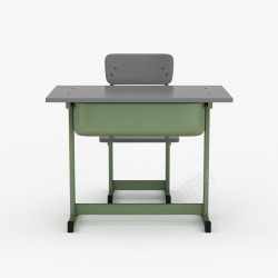 白色学生简单桌子灰绿色简单学生桌高清图片