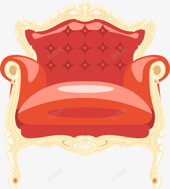 红色古典沙发矢量图eps免抠素材_新图网 https://ixintu.com 古典 沙发椅 矢量素材 红色 矢量图
