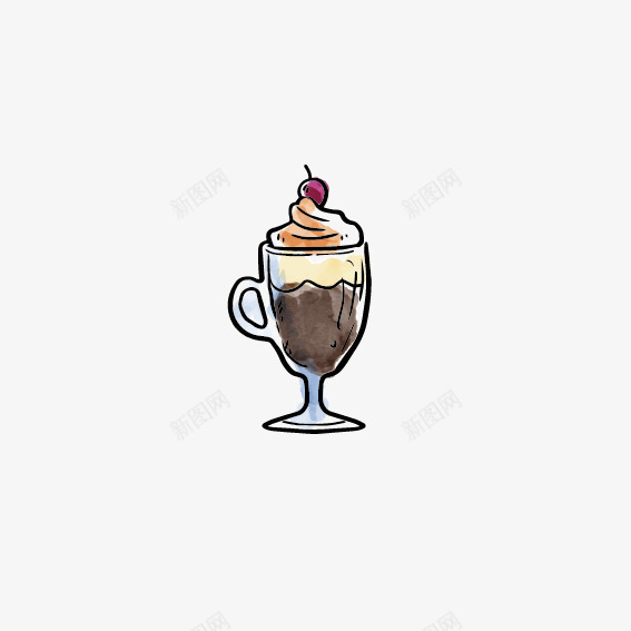 雪顶咖啡png免抠素材_新图网 https://ixintu.com 咖啡 手绘图案 甜品 雪顶咖啡 食品