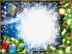 圣诞像素圣诞松果数码像素相框装饰高清图片