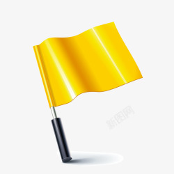 黄色卡通旗帜素材