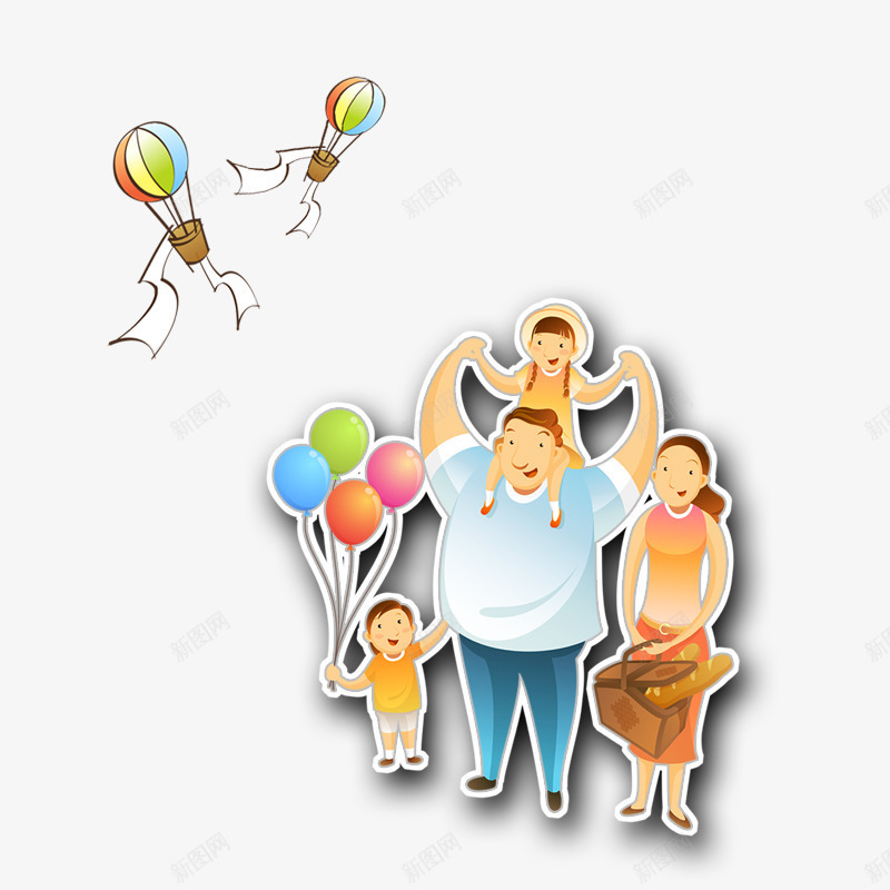 父亲节儿童节psd免抠素材_新图网 https://ixintu.com 儿童节 家人 幸福 情感 气球 父亲节