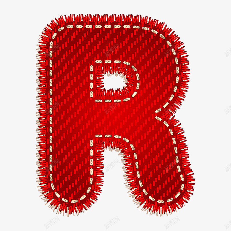 红色布创意R标志png免抠素材_新图网 https://ixintu.com R标志 创意 布 红色