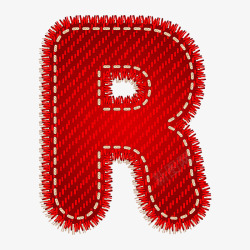 红色布创意R标志素材
