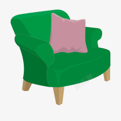 绿色沙发矢量图素材