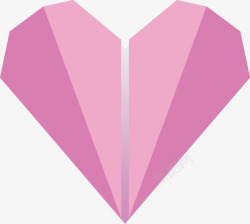 手绘粉色折纸爱心矢量图素材