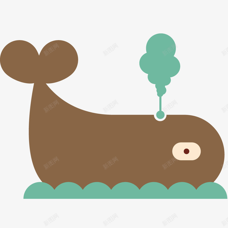 动物大世界png免抠素材_新图网 https://ixintu.com 卡通海豚 手绘的海豚 棕色海豚 绿色