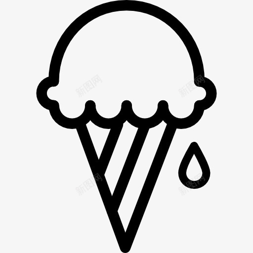 蛋卷冰淇凌轮廓图标png_新图网 https://ixintu.com coucou 冰淇淋 甜 甜点 蛋卷冰淇凌 锥 食品