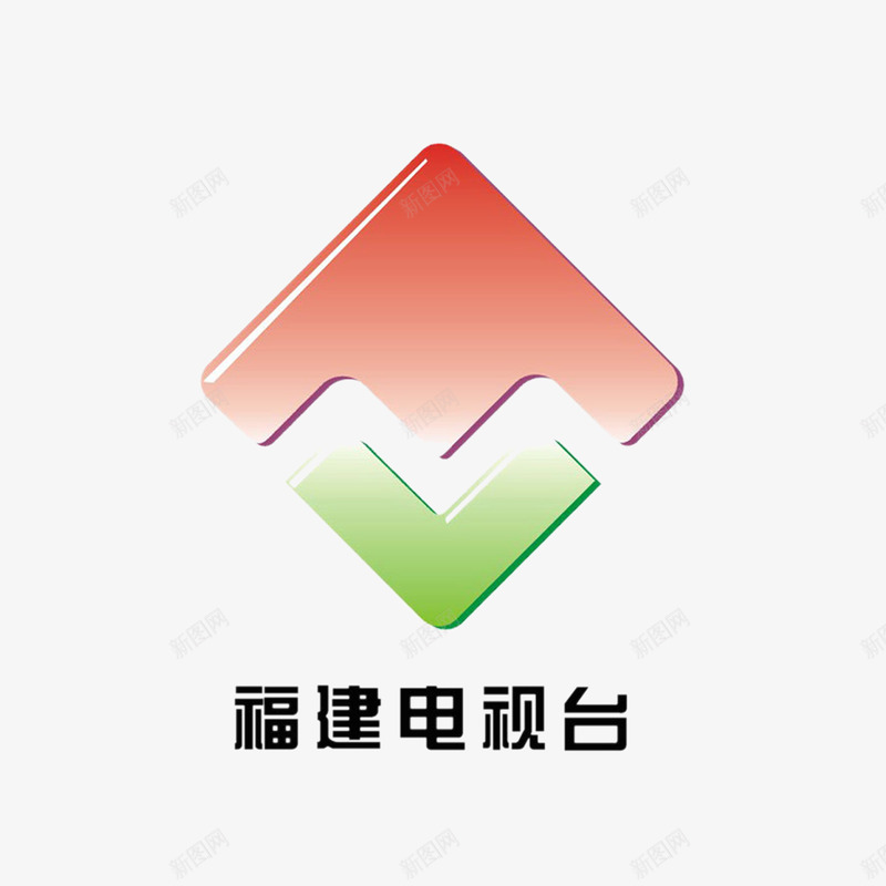 福建电视台图标png_新图网 https://ixintu.com 图标矢量图 方形 电视台台标 电视台图标 红色绿色