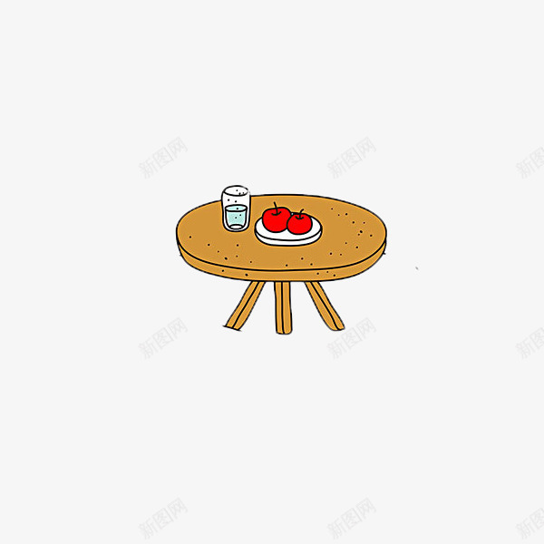 一张小圆桌png免抠素材_新图网 https://ixintu.com 卡通 圆桌 桌子 餐桌