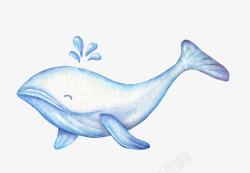 蓝色晶莹可爱小海豚素材