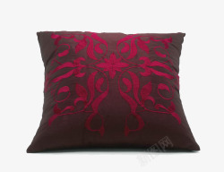 红色花纹抱枕素材