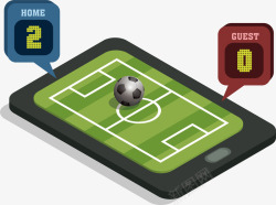手机足球场地足球矢量图素材