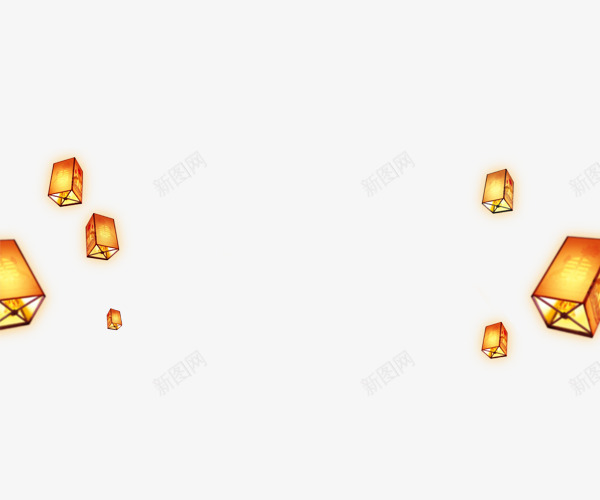 灯笼png免抠素材_新图网 https://ixintu.com png png素材 春节 漂浮方形点亮 灯笼