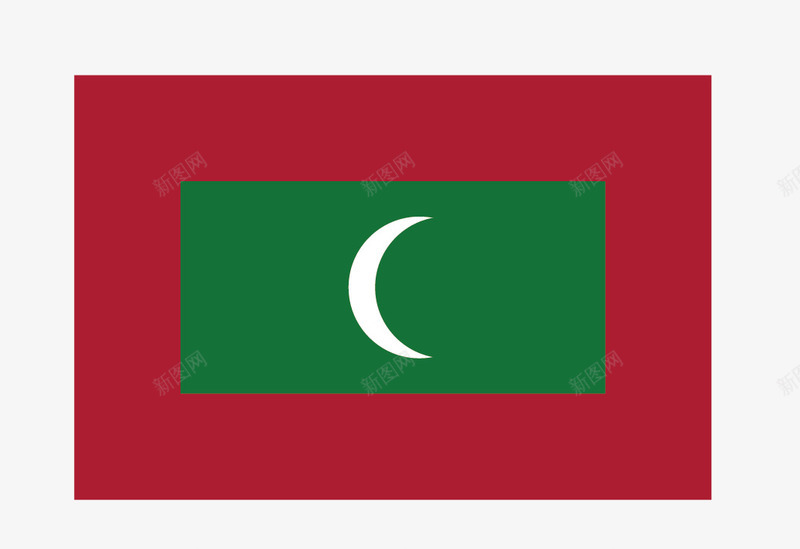 马尔代夫国旗png免抠素材_新图网 https://ixintu.com 国旗 矢量国旗 矢量旗帜 马尔代夫国旗
