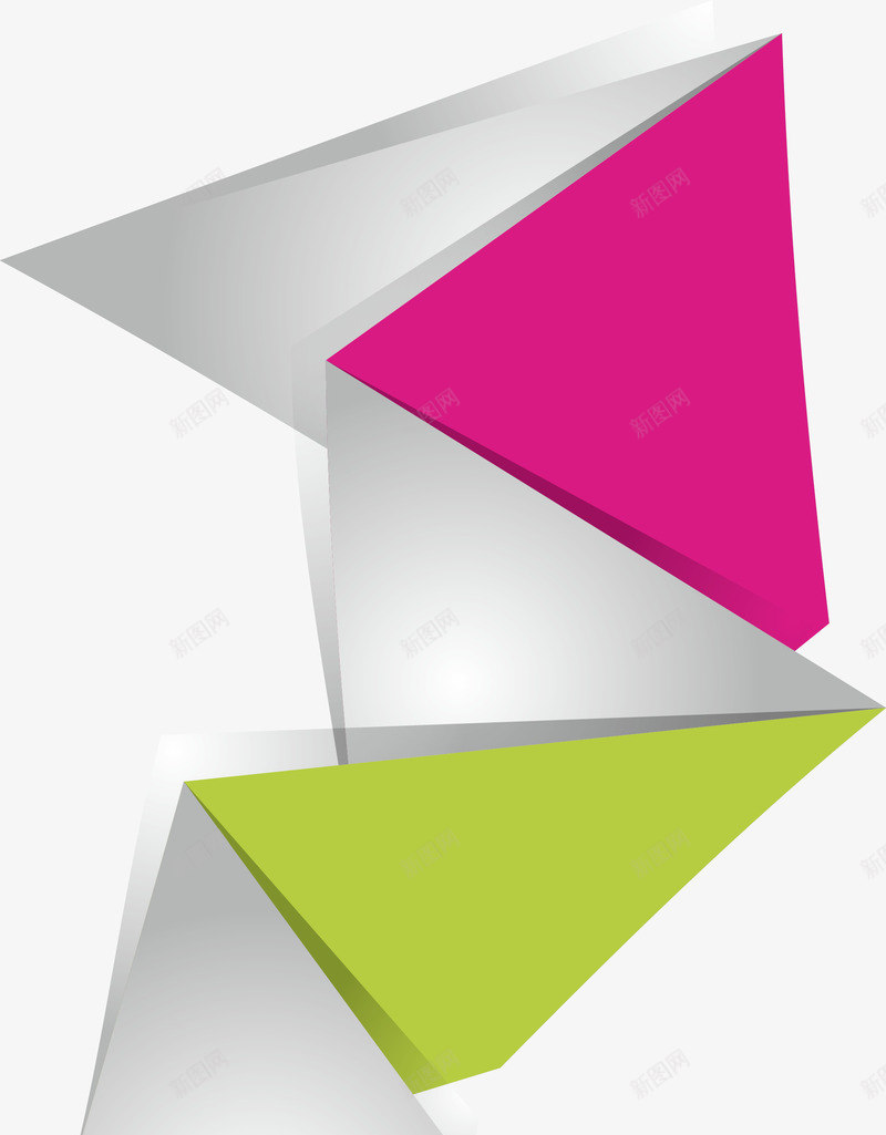 几何折纸png免抠素材_新图网 https://ixintu.com 三角形 几何 彩色 折纸