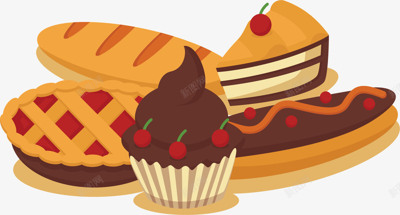 美味甜品店蛋糕海报png免抠素材_新图网 https://ixintu.com 甜品店 矢量png 蛋糕 蛋糕店 面包