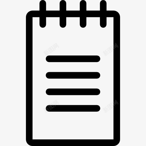 记事本的文本图标png_新图网 https://ixintu.com 办公材料 学校材料 教育 文本格式 文本行 笔记本