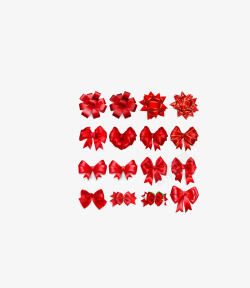 红色蝴蝶结装饰集合矢量图素材