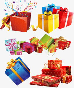 各色鲜艳礼物盒各色多彩礼物盒礼物集高清图片