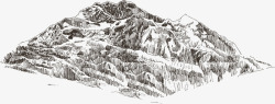 雕刻插图方形的山雕刻插图矢量图高清图片