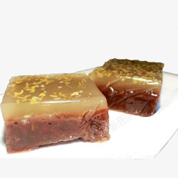 西式椰奶红豆糕点传统桂花双层红豆糕高清图片