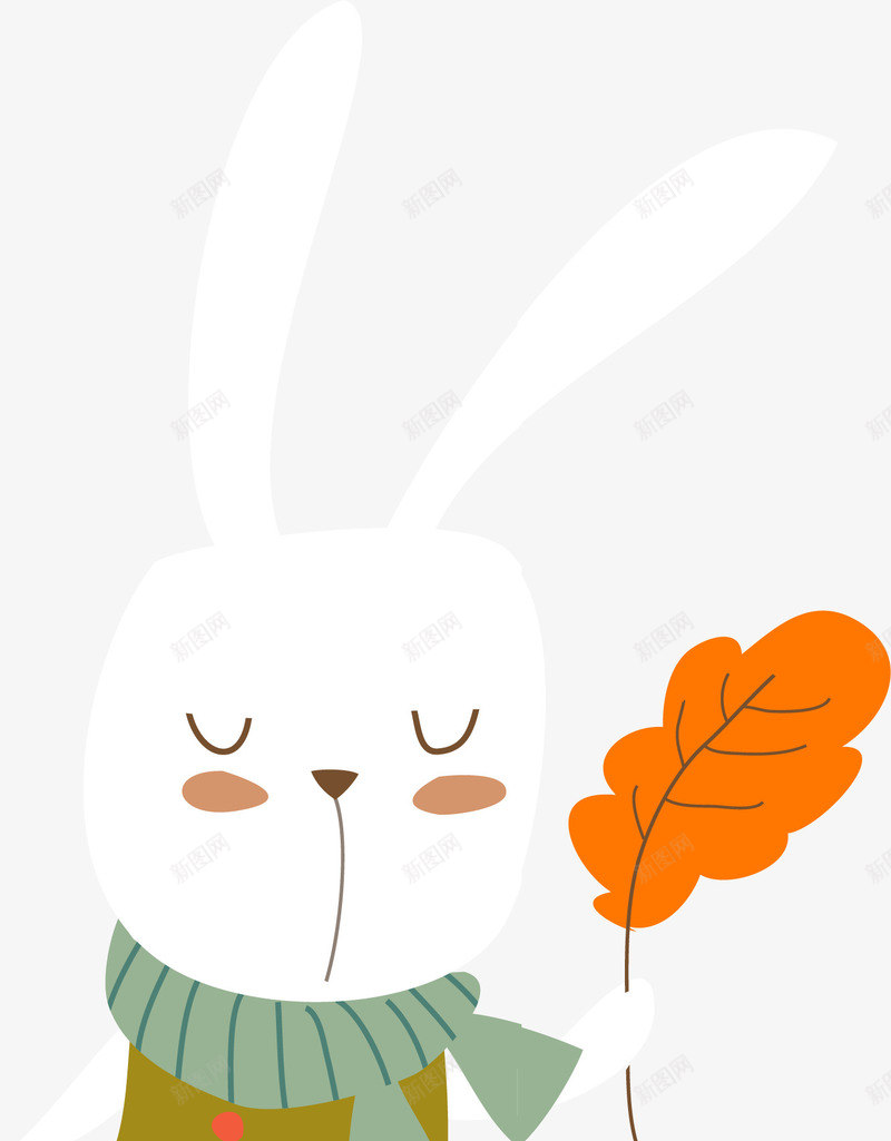 可爱秋季小白兔png免抠素材_新图网 https://ixintu.com 卡通 可爱 小白兔 彩色温馨 插画 矢量图案 秋季