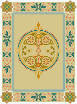 方形多色花纹北欧地毯长方形地毯矢量图高清图片