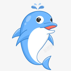 矢量的海洋生物小海豚卡通高清图片