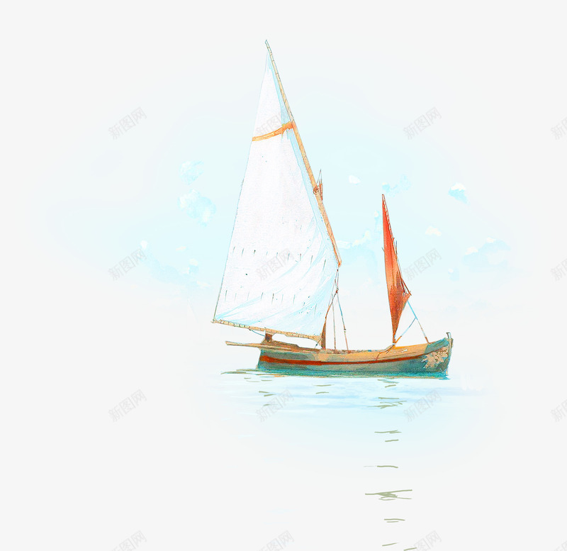 船帆装饰图案png免抠素材_新图网 https://ixintu.com 渔船 游船 航海 船帆 装饰图案