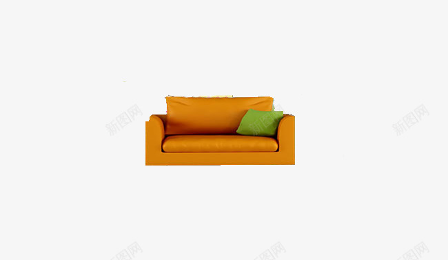 一个沙发png免抠素材_新图网 https://ixintu.com 家具 家居 布艺 棕色