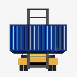 蓝色方形集装箱叉车素材