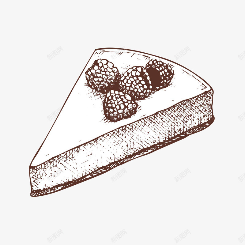 手绘树莓蛋糕png免抠素材_新图网 https://ixintu.com 手绘食物 树莓蛋糕 甜品 甜点 蛋糕